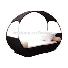 PE rattan garden furniture wicker lounge chaise daybed